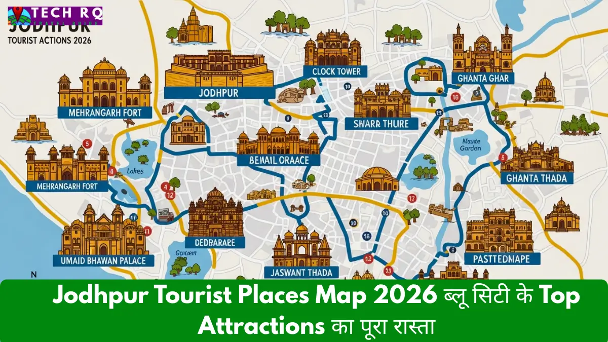 Jodhpur Tourist Places Map 2026 ब्लू सिटी के Top Attractions का पूरा रास्ता रोमांटिक यात्रा गाइड और यात्रा कार्यक्रम